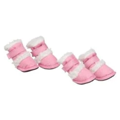 Pet Life Pink Shearling Duggz Dog Boots