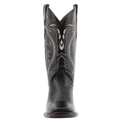Ferrini Mens Teju Lizard Sq Toe Black Boots -Vevo Shop TE011400 02