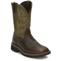 Justin Boots Justin Mens Stampede Driller Steel Toe Boots -Vevo Shop TE013828 01