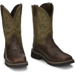 Justin Boots Justin Mens Stampede Driller Steel Toe Boots -Vevo Shop TE013828 02