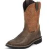 Justin Boots Justin Mens Stampede Comp Orange Work Boots -Vevo Shop TE013830