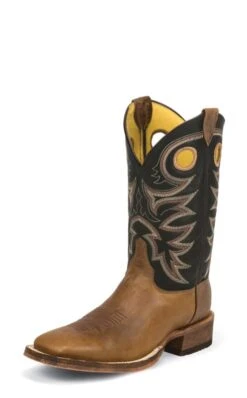 Justin Boots Justin Mens Bent Rail Sq Black Spiral Boots