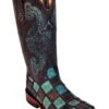 Ferrini Ladies Patchwork Square Toe Boots 1 Ferrini Ladies Patchwork Square Toe Boots -Vevo Shop TE014546 P