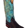 Ferrini Ladies Print Caiman Tail Sq Teal Boots 1 Ferrini Ladies Print Caiman Tail Sq Teal Boots -Vevo Shop TE014571