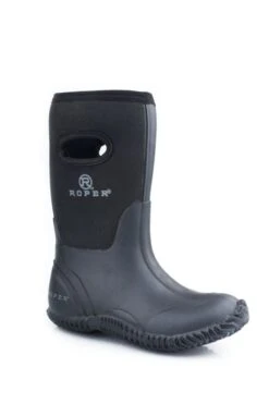 Roper Kids Rubber Black Barn Boots
