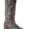 Roper Ladies Square Toe Metallic Silver Boots -Vevo Shop TE015225