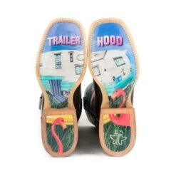 Tin Haul Ladies Flamingo Square Toe Boots 7 Tin Haul Ladies Flamingo Square Toe Boots -Vevo Shop TE016477 02