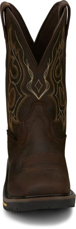 Justin Boots Justin Mens Stampede Joist WP Sq Toe Boots -Vevo Shop TE018312 05