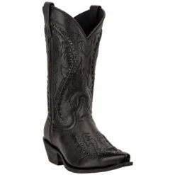 Laredo Mens Laramie Snip Toe Black Boots