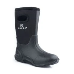 Roper Big Kids Barnyard Black Rubber Boots