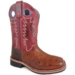 Smoky Mountain Childs Square Toe Red Boots