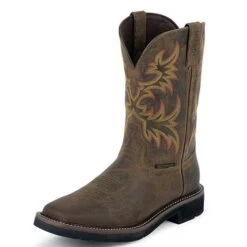 Justin Boots Justin Mens Stampede WP Pull-On Work Boots