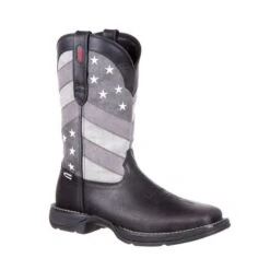 Rebel Durango Mens Sq Faded Blk Flag Boots -Vevo Shop TE026250 1