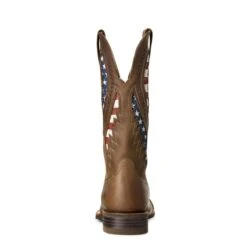 Ariat Mens Quickdraw VentTEK Sq Flag Boots -Vevo Shop TE026428 heel