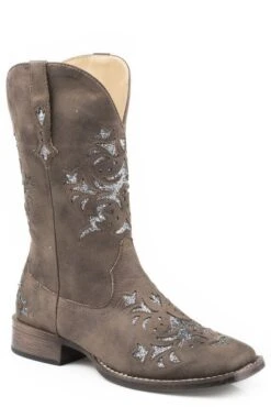Roper Ladies Kennedy Square Toe Brown Boots