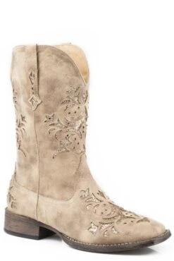 Roper Ladies Kennedy Square Toe Tan Boots