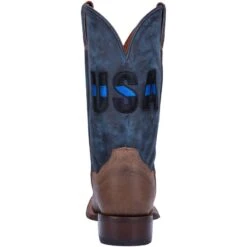 Dan Post Mens 11in Thin Blue Line Sq Boots -Vevo Shop TE026942 back