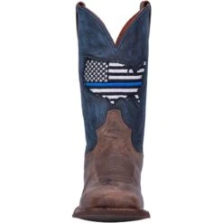 Dan Post Mens 11in Thin Blue Line Sq Boots -Vevo Shop TE026942 front