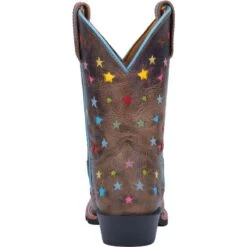 Dan Post Kids Starlett Sq Toe Brown Boots -Vevo Shop TE027135 back