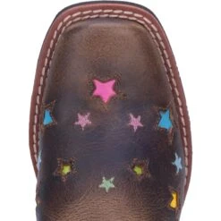 Dan Post Kids Starlett Sq Toe Brown Boots -Vevo Shop TE027135 toe