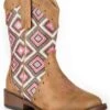 Roper Infant Sq Toe Pink Diamond Glitter Boots