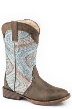 Roper Little Kids Glitter Swirl Boots