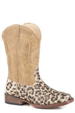 Roper Big Kids Glittler Leopard Boots