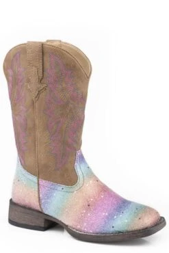 Roper Little Kids Glitter Rainbow Boots